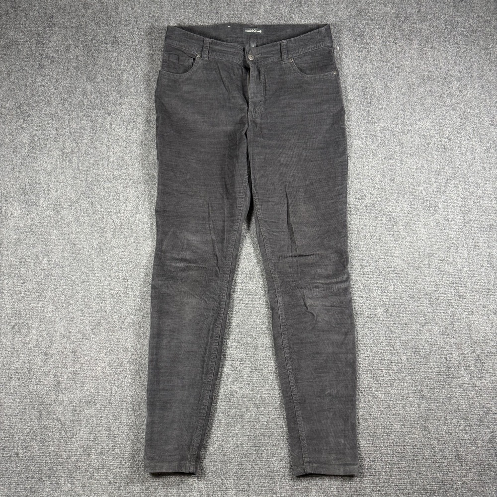 Toad&Co Gray Karuna Cord 5 Pkt Skinny Pant Organic Cotton Hemp Size 6 Classic